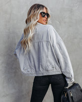 Condola Cotton Pocketed Corduroy Jacket - Grey - FINAL SALE POL-001